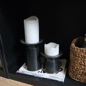 Black candle holders